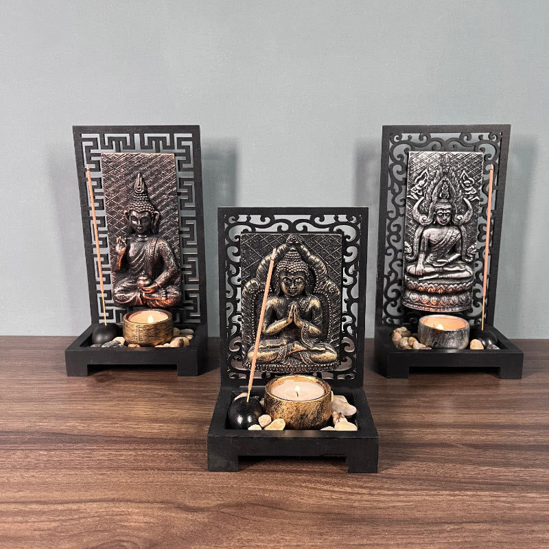 Statue de Bouddha en méditation en résine, décoration d'intérieur, 23 cm