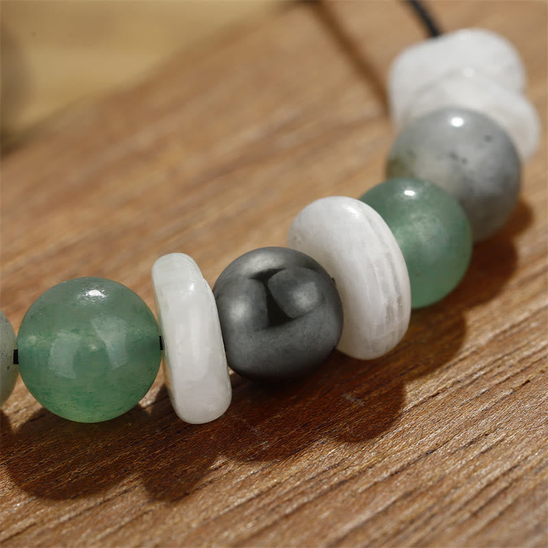 Bracelet de guérison de la ménopause en labradorite avec pierre de lune et aventurine