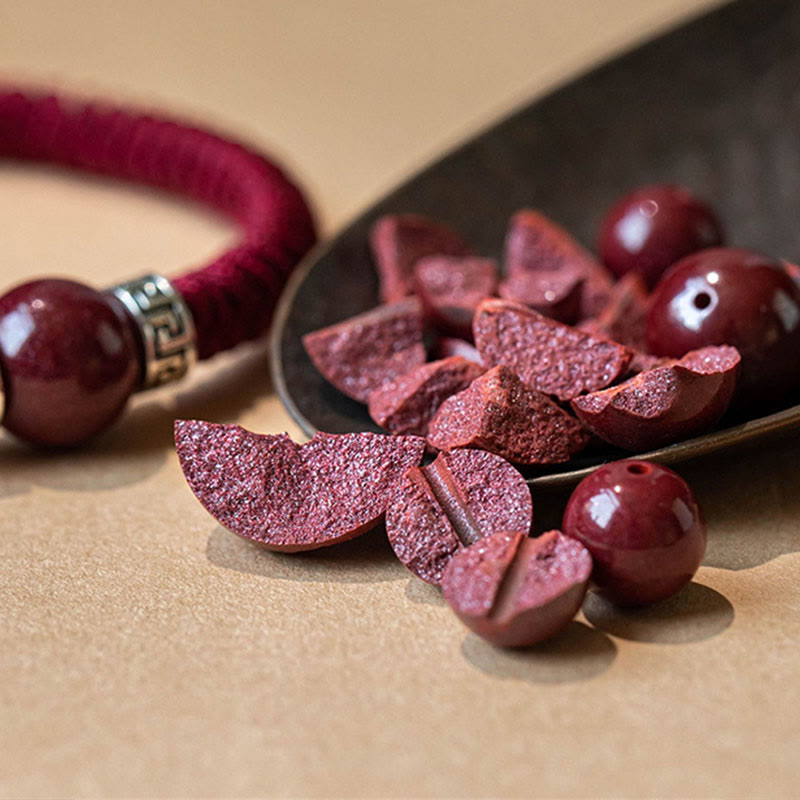 Bracelet cinabre pour homme, perles de 12 mm | Argent sterling Calme
