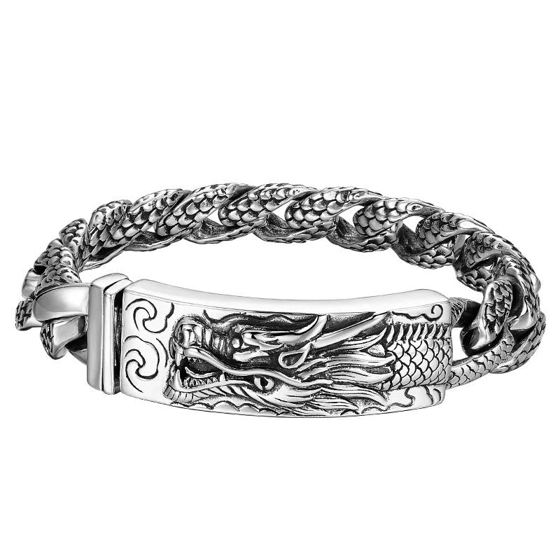 Bracelet de protection en écailles de dragon en cuivre pour homme 20 cm