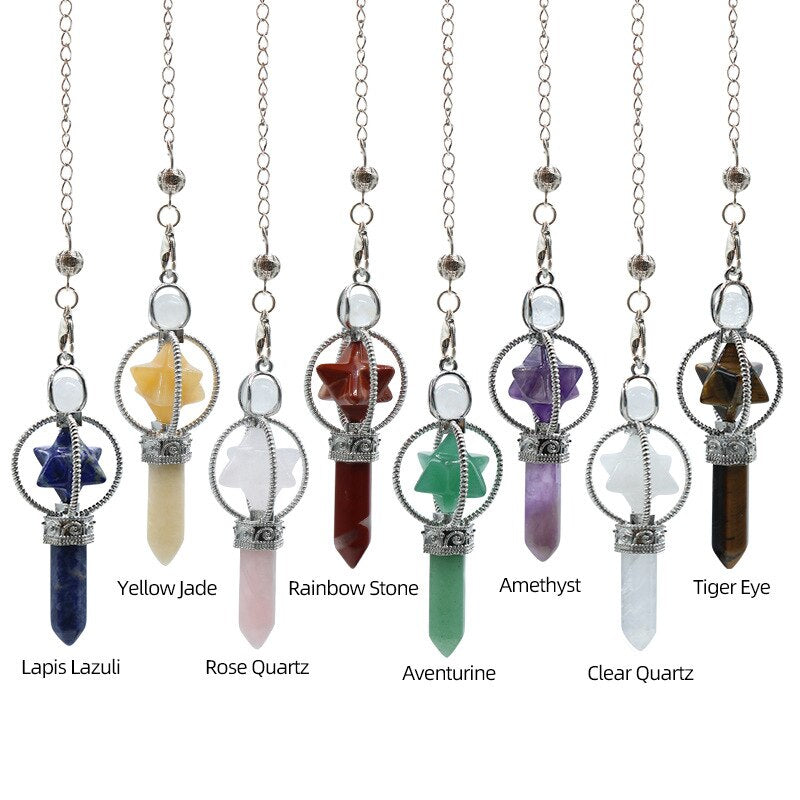 Pendule en cristal Merkaba pour la radiesthésie divinatoire
