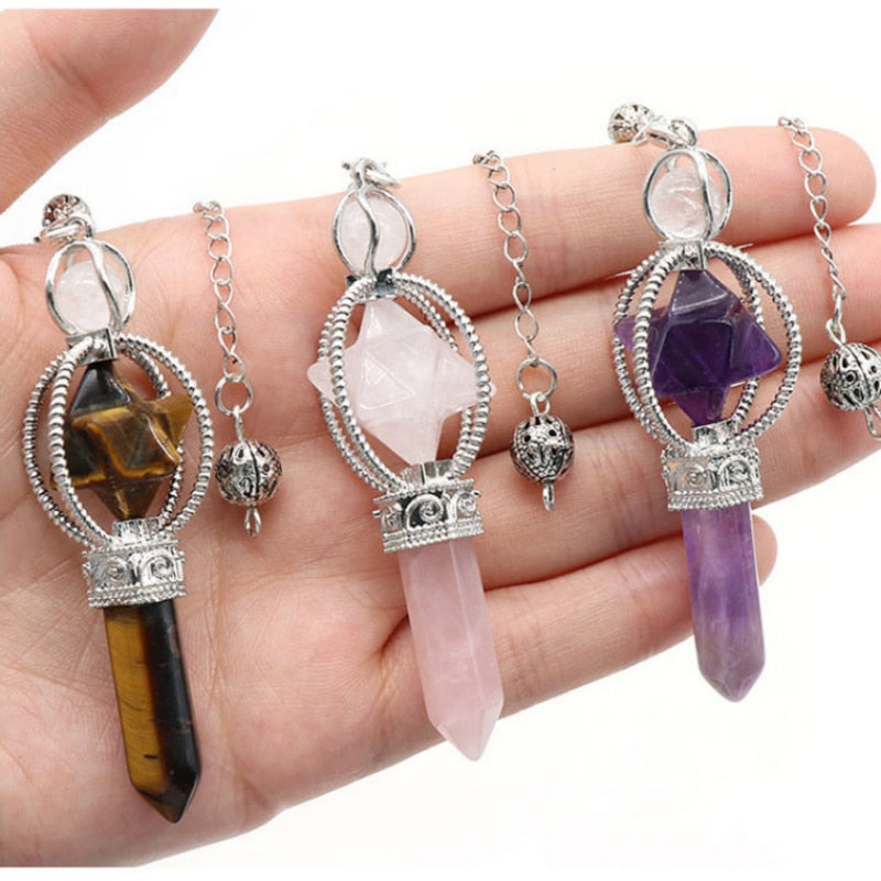 Pendule en cristal Merkaba pour la radiesthésie divinatoire