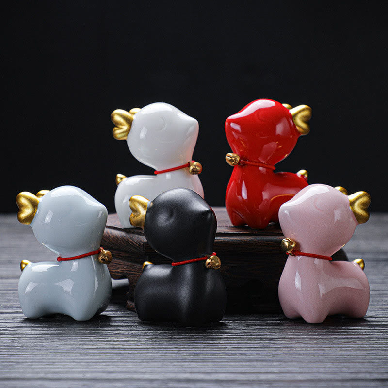 Mini figurine de cerf en céramique pour décoration spirituelle
