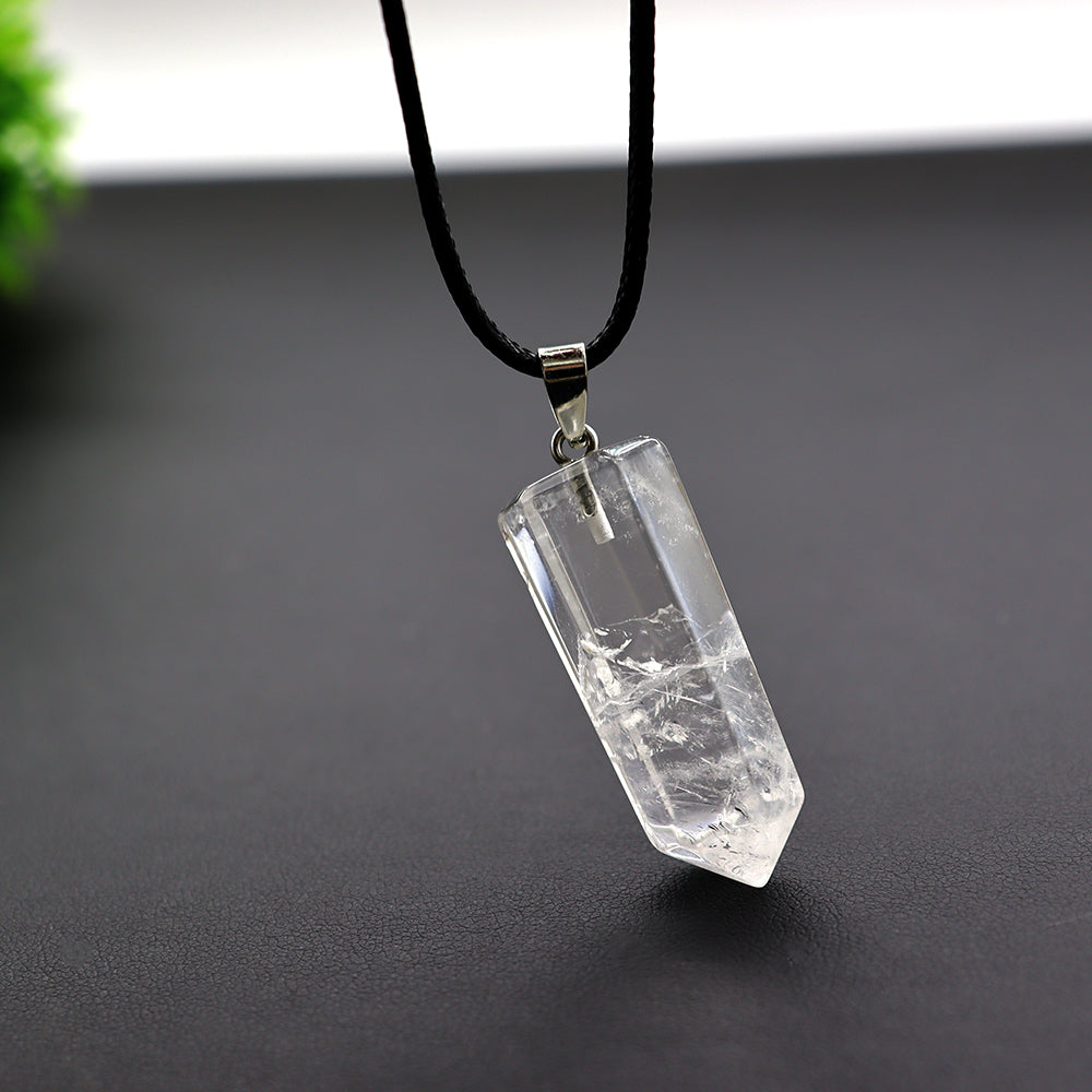Mini Clear Quartz Crystal Healing Pendant for Clarity