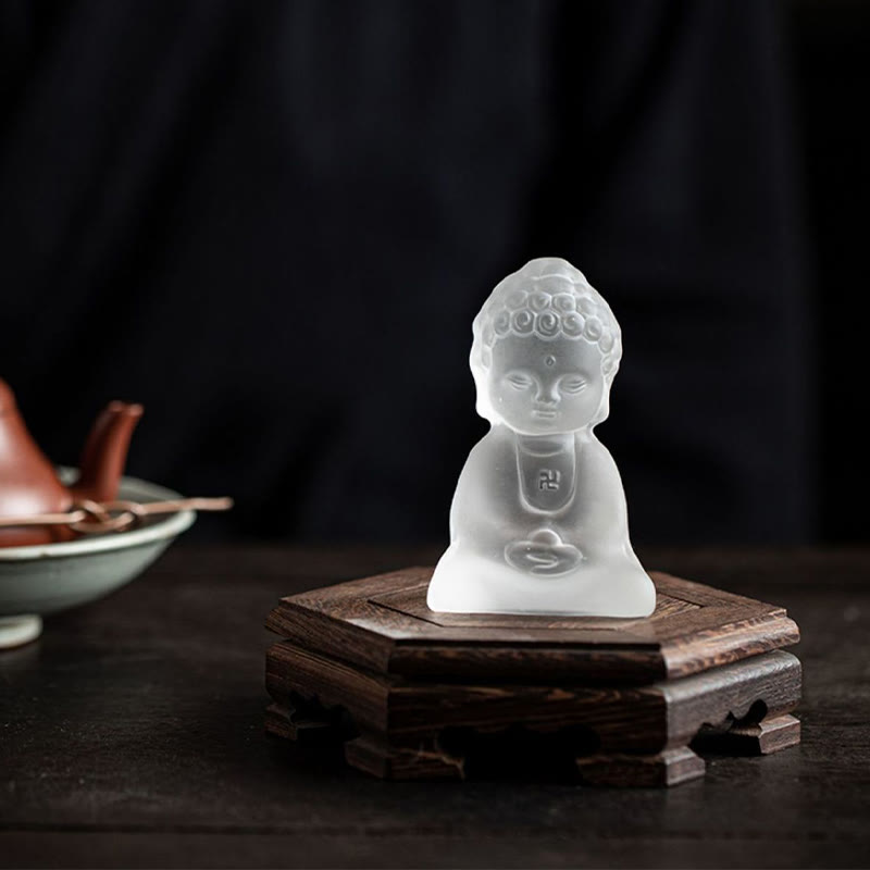 Mini décoration de bureau de sérénité bouddha Tathagata Liuli