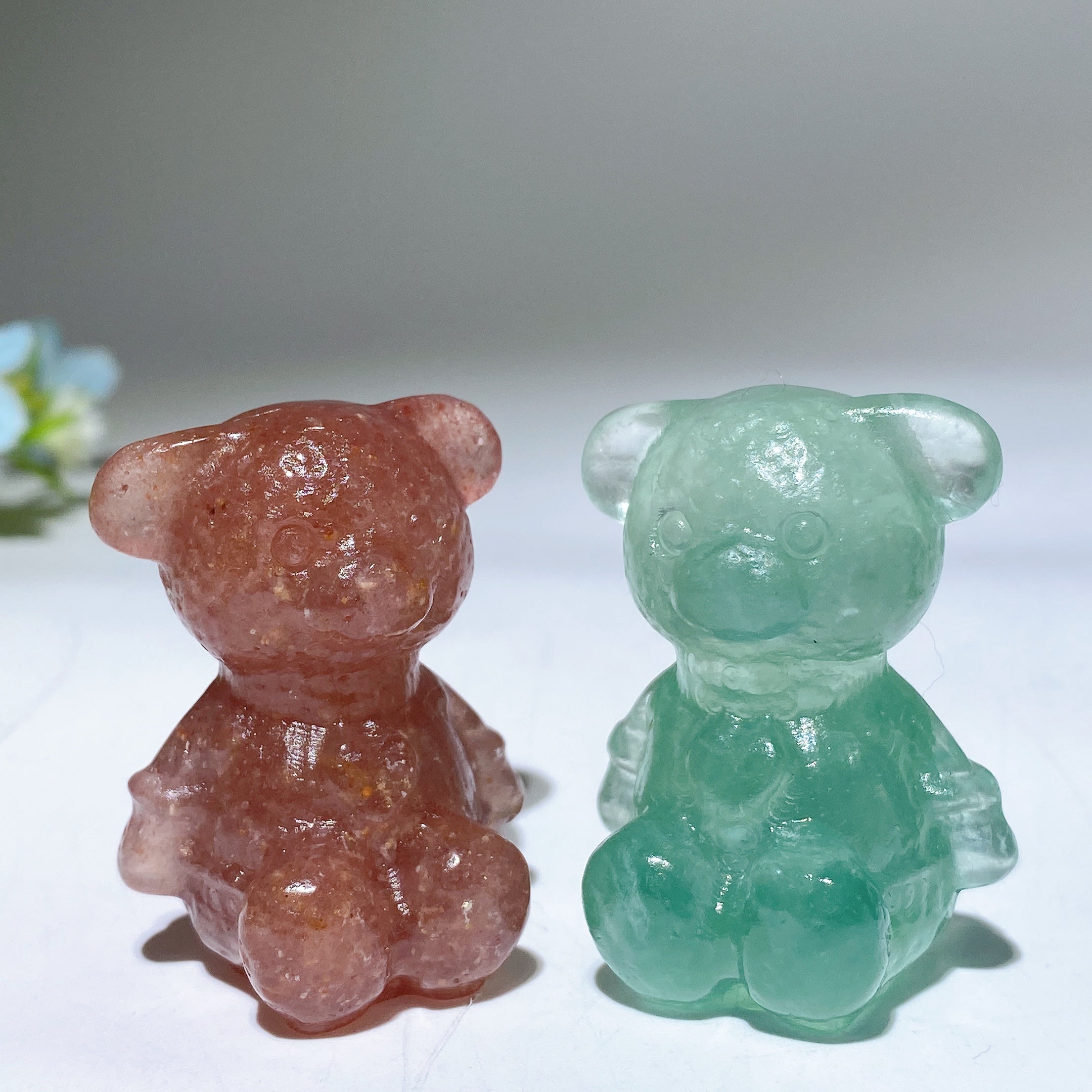 Figurines de guérison en cristal mixte sculptées d'ours de 1,6 po