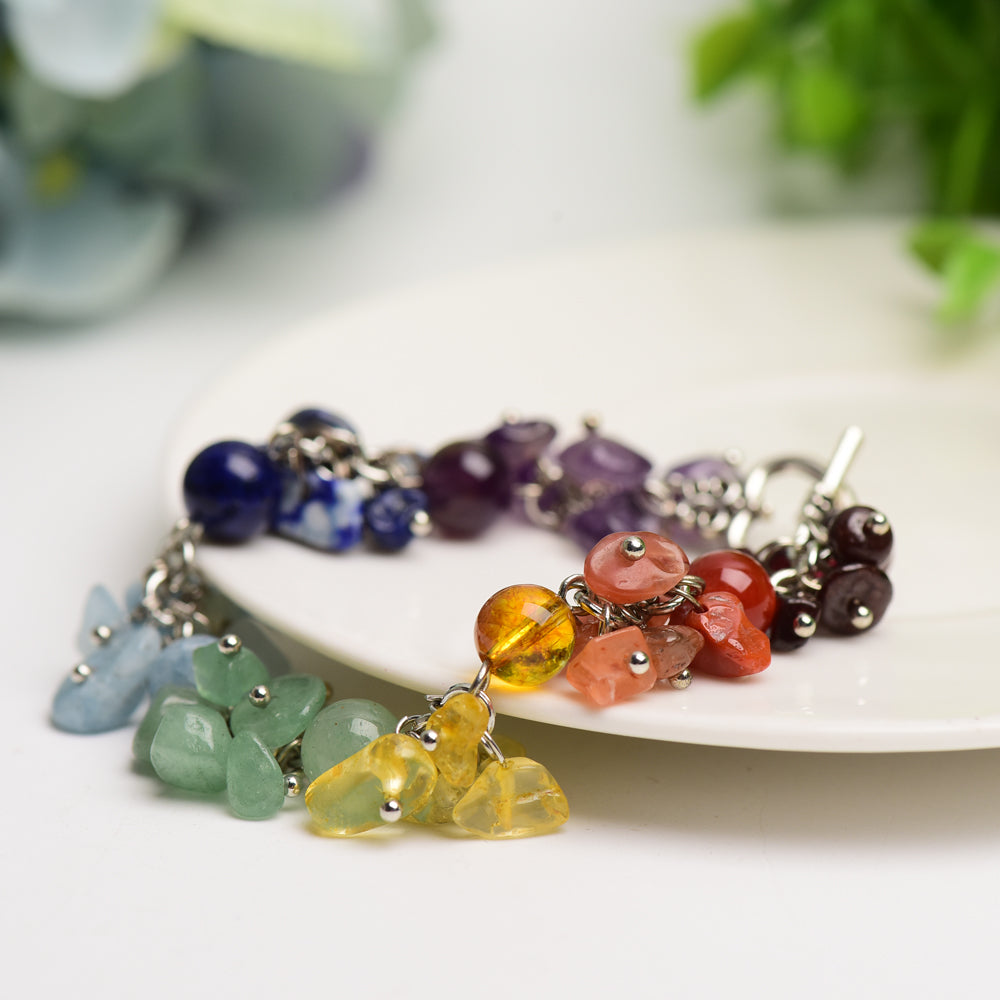 Bracelet de guérison des chakras en cristaux mixtes pour l'équilibre énergétique