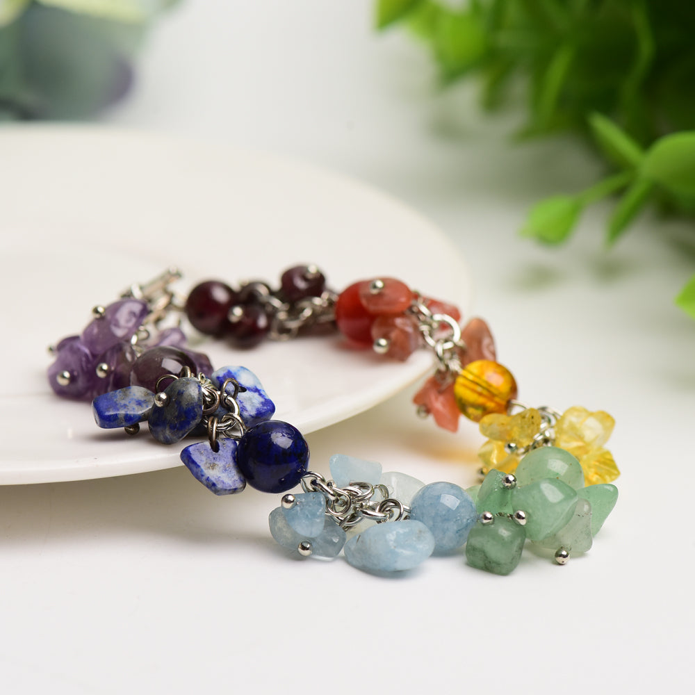 Bracelet de guérison des chakras en cristaux mixtes pour l'équilibre énergétique