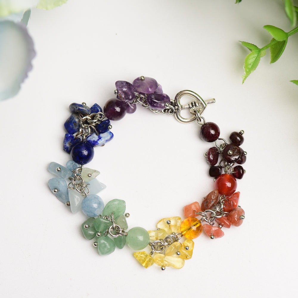 Bracelet de guérison des chakras en cristaux mixtes pour l'équilibre énergétique