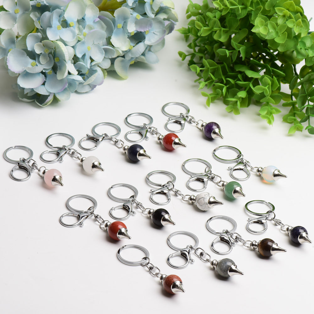 Porte-clés de guérison en cristal mixte avec pierres énergétiques