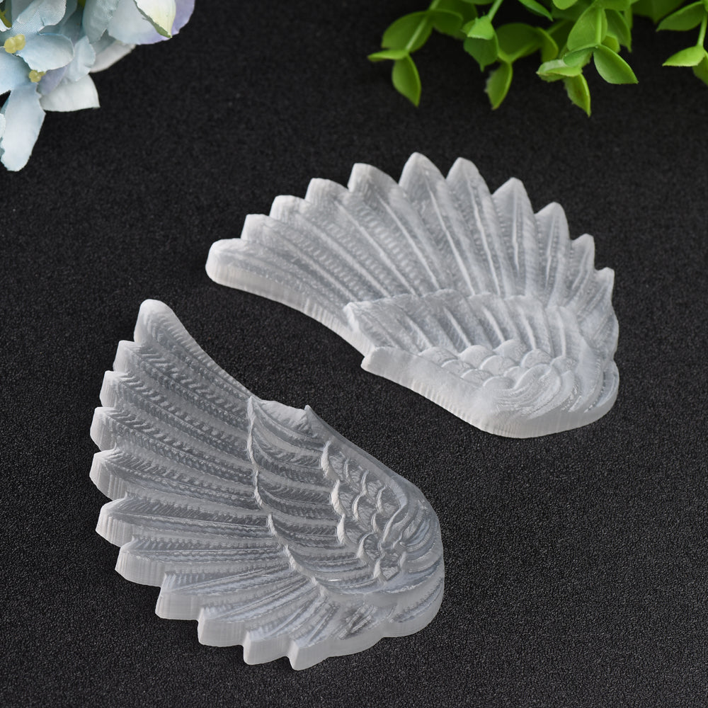 Figurines de guérison sculptées d'ailes en cristal mixte de 10 cm