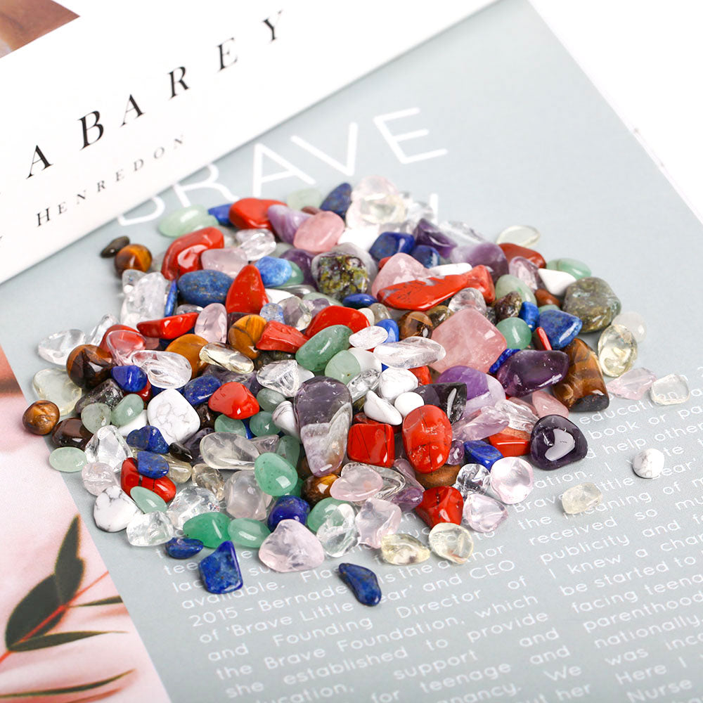 Pierres précieuses mélangées polies, éclats de cristal de 5 à 9 mm