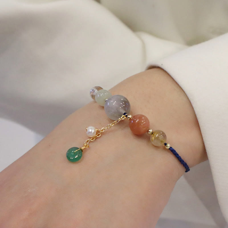 Bracelet en pierre de lune avec boucle de paix | Guérison, harmonie et équilibre