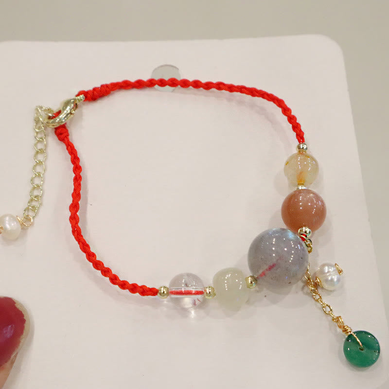 Bracelet en pierre de lune avec boucle de paix | Guérison, harmonie et équilibre