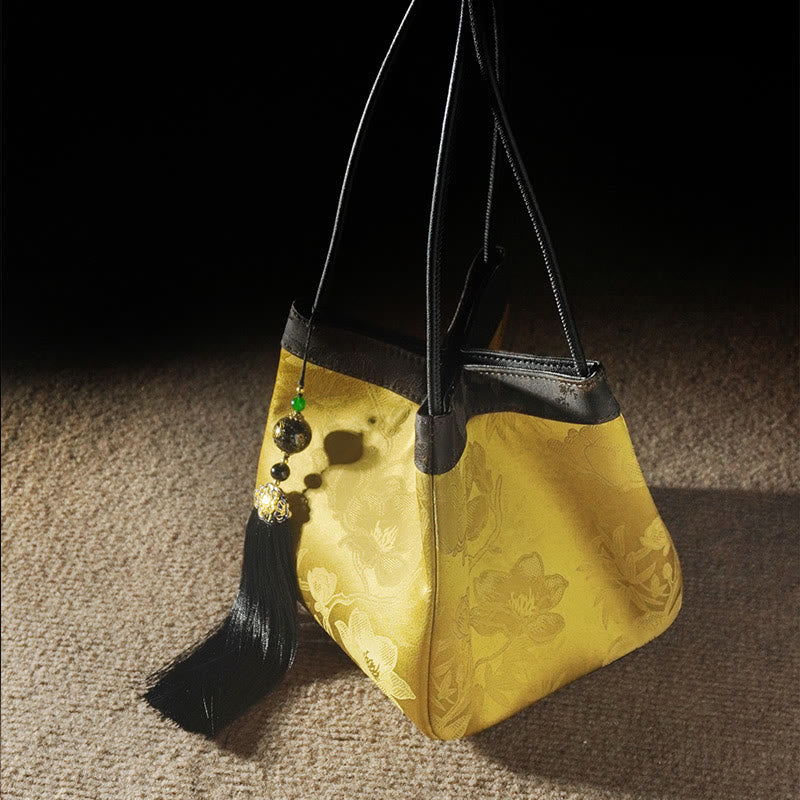 Sac à bandoulière spirituel brodé en soie Mulberry & Xiangyunsha