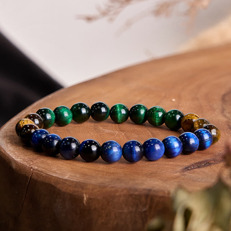 Bracelet d'équilibre multicolore en œil de tigre