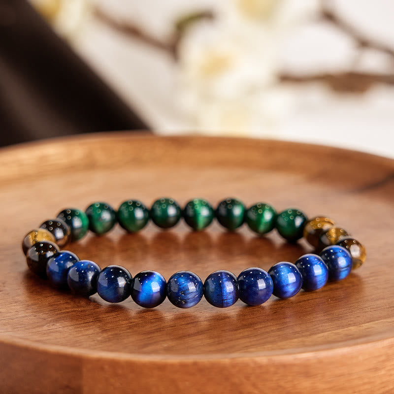 Bracelet d'équilibre multicolore en œil de tigre