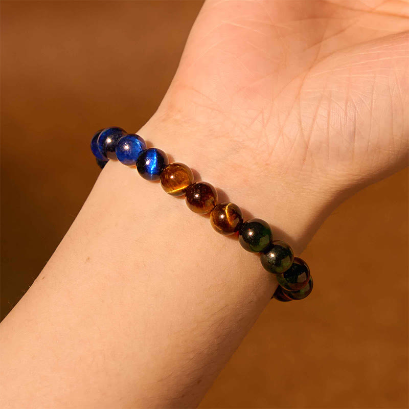 Bracelet d'équilibre multicolore en œil de tigre