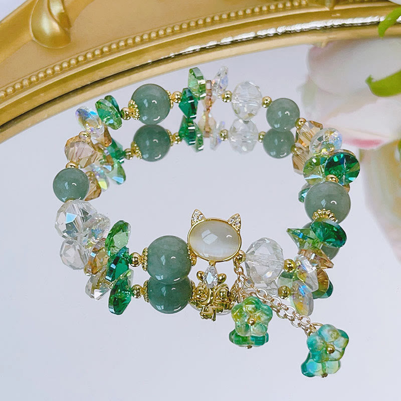 Bracelet d'équilibre chat multi-cristal