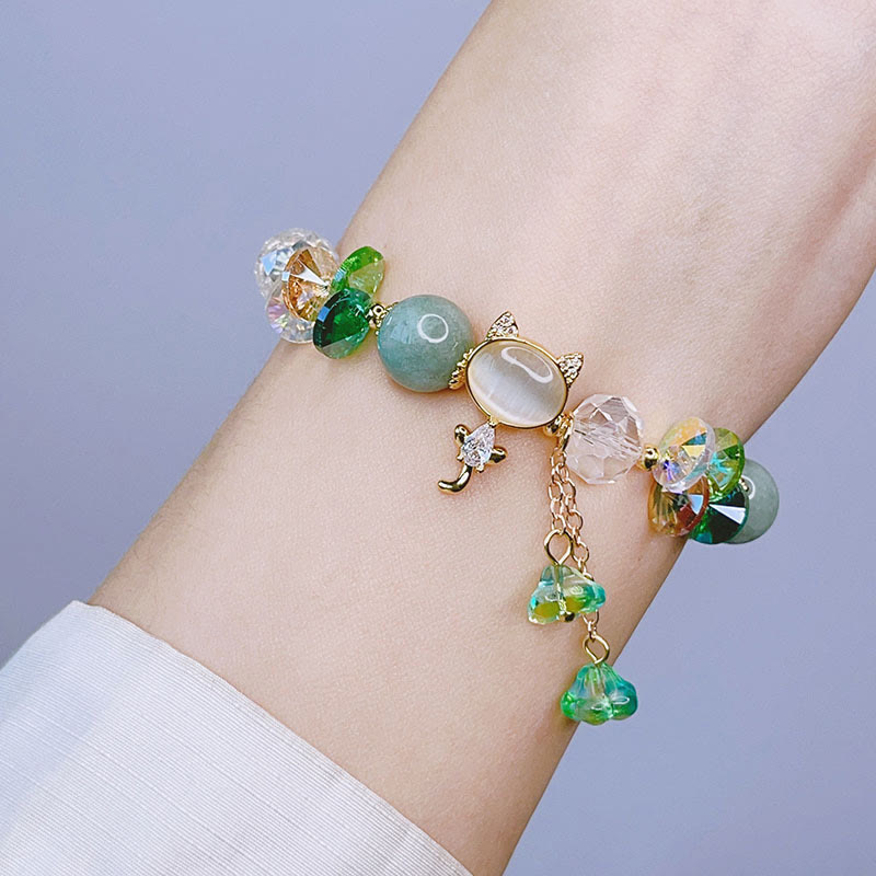 Bracelet d'équilibre chat multi-cristal
