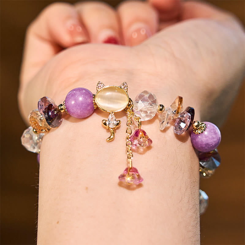 Bracelet d'équilibre chat multi-cristal