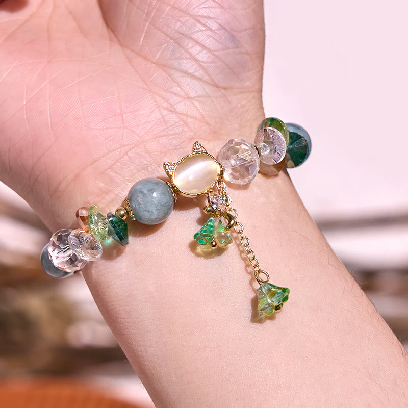 Bracelet d'équilibre chat multi-cristal