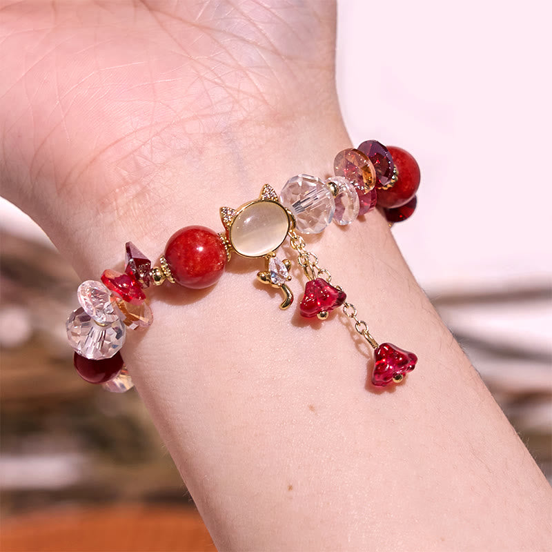 Bracelet d'équilibre chat multi-cristal