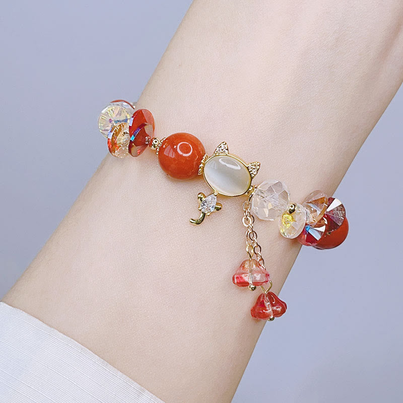 Bracelet d'équilibre chat multi-cristal