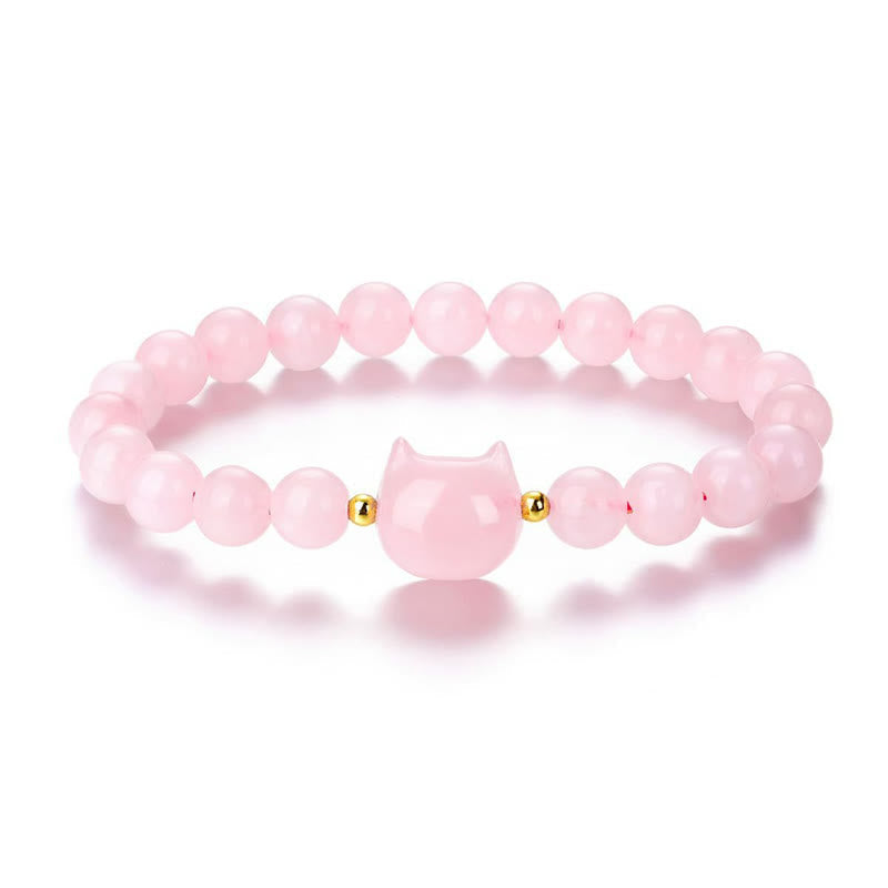 Bracelet tête de chat en cristal multi-pierres pour la guérison