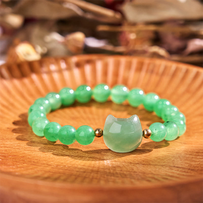 Bracelet tête de chat en cristal multi-pierres pour la guérison