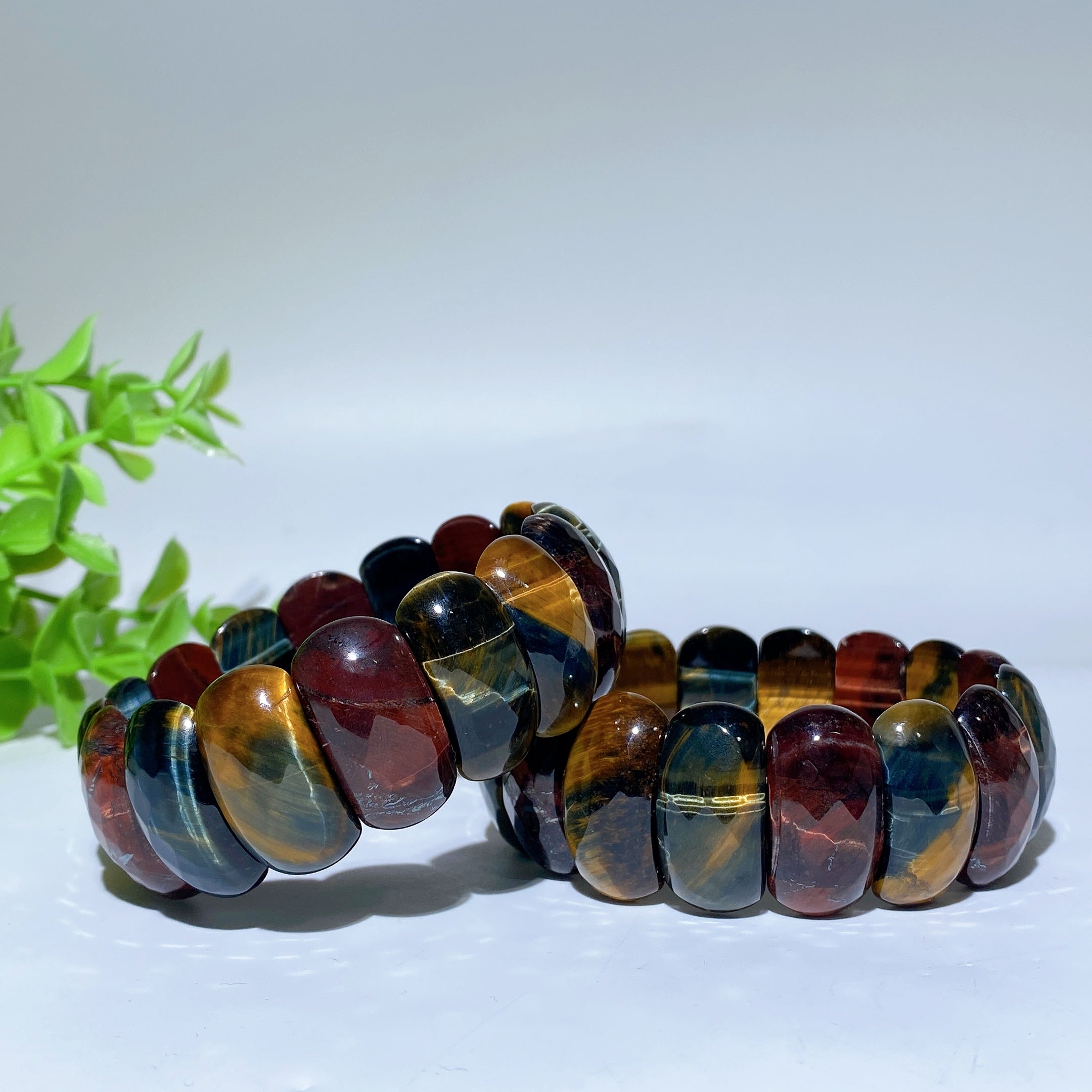 Multi-Stone Tiger Eye Crystal Healing Bangle 13-25mm