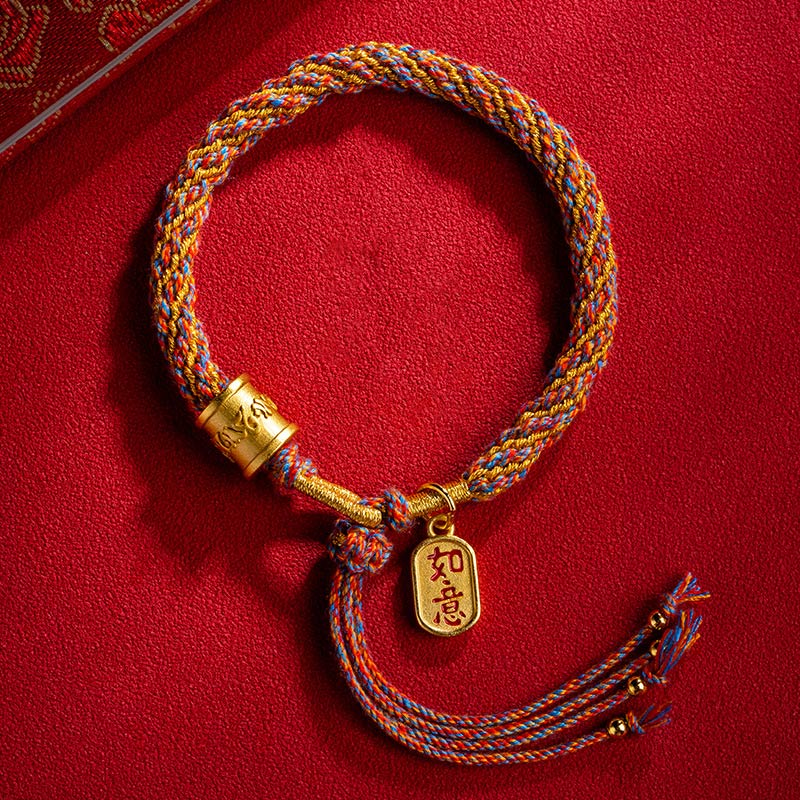 Bracelet tibétain multicolore Om Mani Padme Hum pour le bien-être spirituel