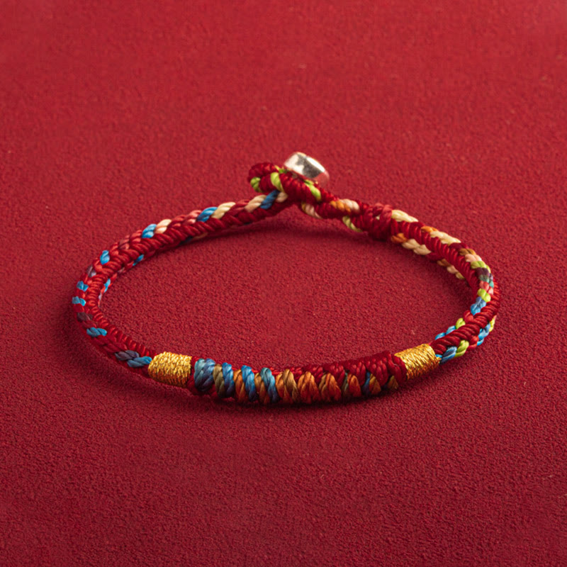 Bracelet en fil rouge multicolore avec nœud King Kong pour la protection