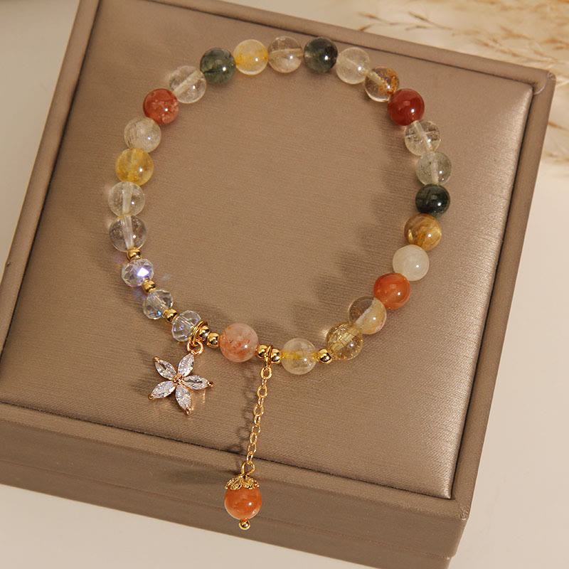 Bracelet de bon augure en quartz rutile multicolore