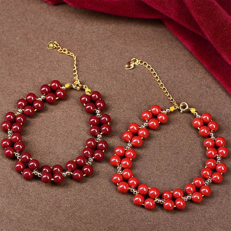 Bracelet de bénédiction en cinabre naturel pour le calme et la protection