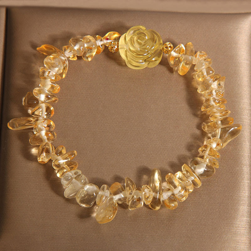 Bracelet en perles irrégulières de citrine naturelle pour femme