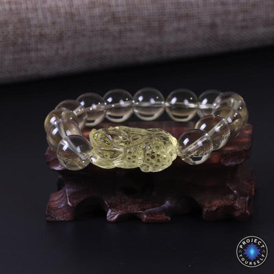 Bracelet de richesse en citrine naturelle Pi Xiu