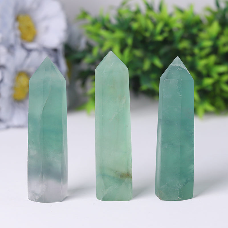 Natural Green Fluorite Crystal Tower 2.5-4.5 inches Healing Point