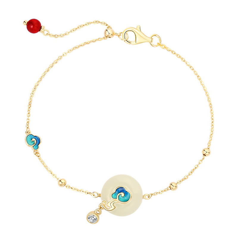 Bracelet Nuages de Bon augure en Jade Naturel Hetian