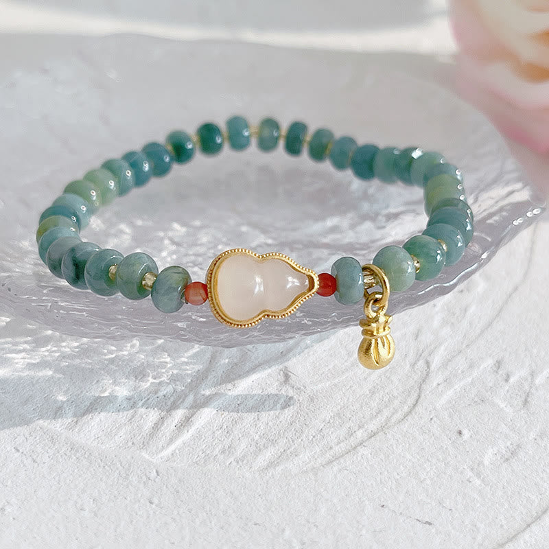 Bracelet de prospérité en jade naturel Hetian avec breloque PiXiu