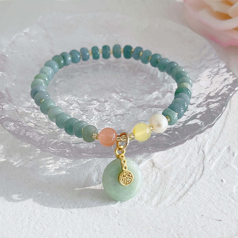 Bracelet de prospérité en jade naturel Hetian avec breloque PiXiu
