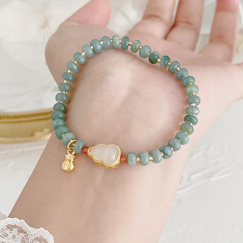 Bracelet de prospérité en jade naturel Hetian avec breloque PiXiu