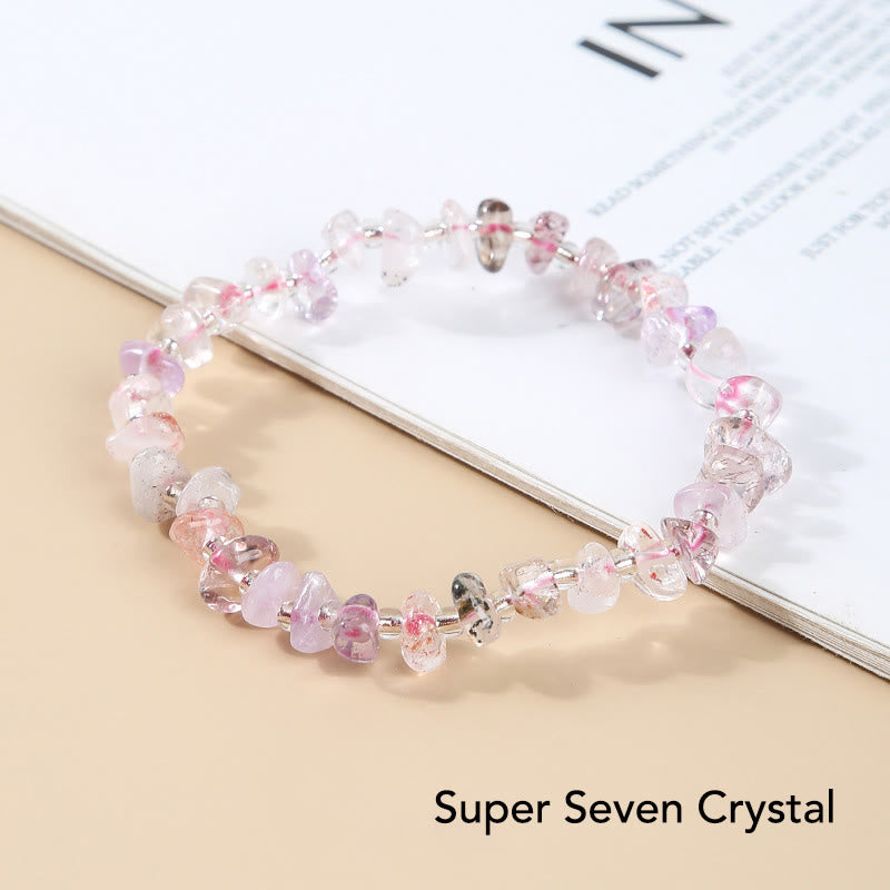 Bracelet en cristal naturel de forme irrégulière pour la méditation et l'équilibre