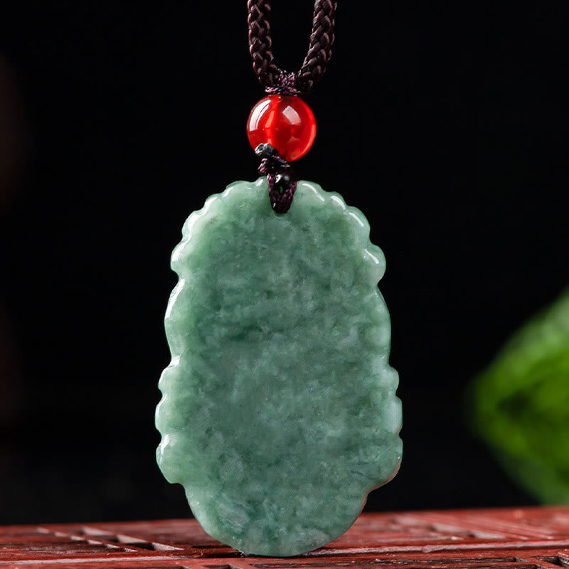 Collier pendentif en jade naturel avec 12 signes du zodiaque chinois pour la prospérité