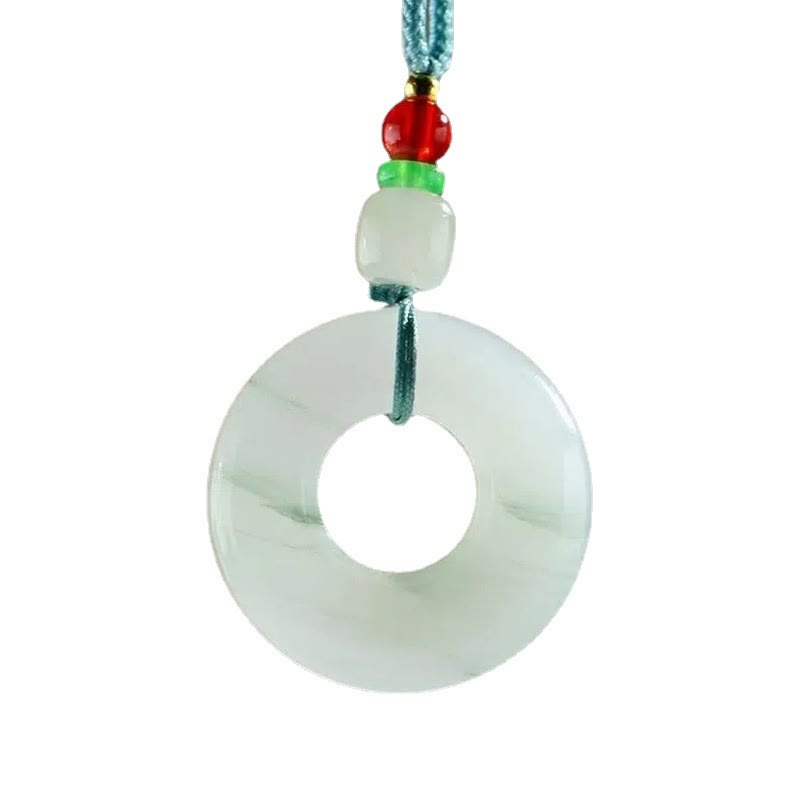 Collier de prospérité avec boucle de paix en jade naturel 45 cm