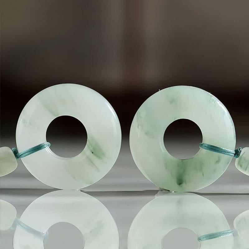 Collier de prospérité avec boucle de paix en jade naturel 45 cm