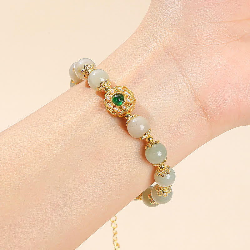 Bracelet de prospérité en jade naturel pour l'abondance et la chance