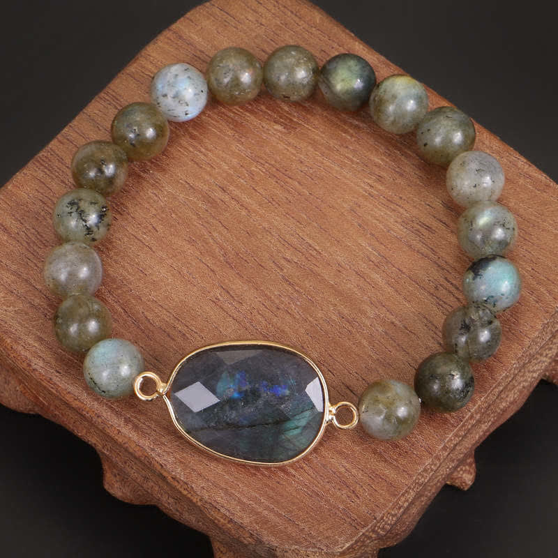 Bracelet de soutien de guérison en labradorite naturelle et pierre de lune