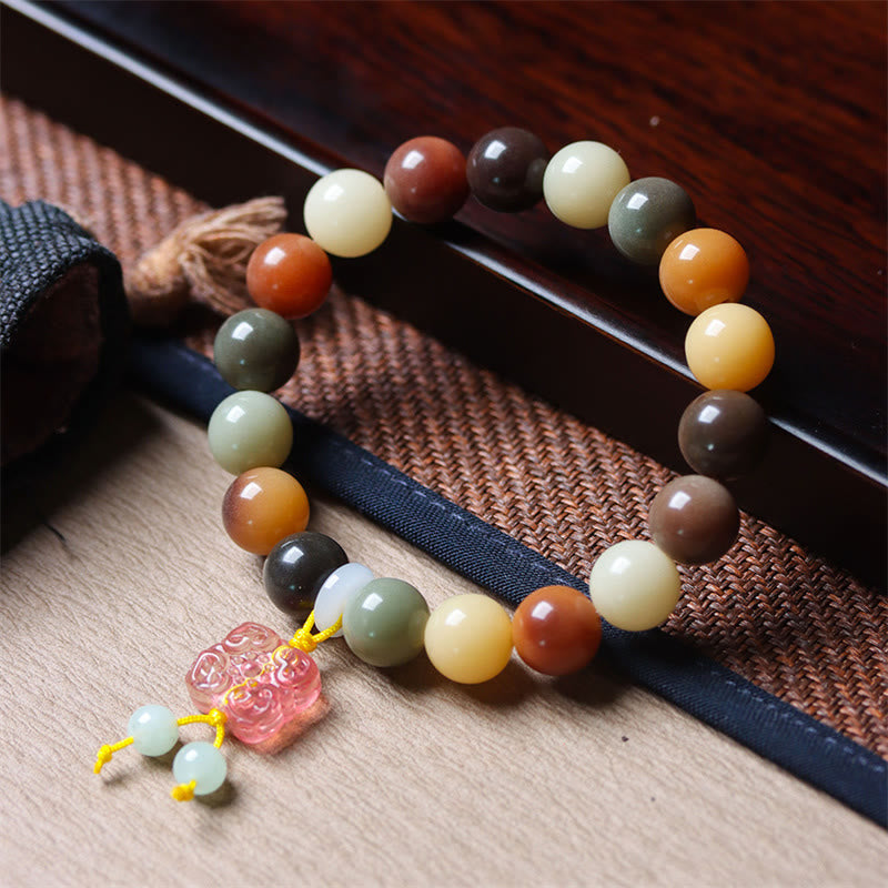 Bracelet spirituel en graines de Bodhi multicolores naturelles pour la paix