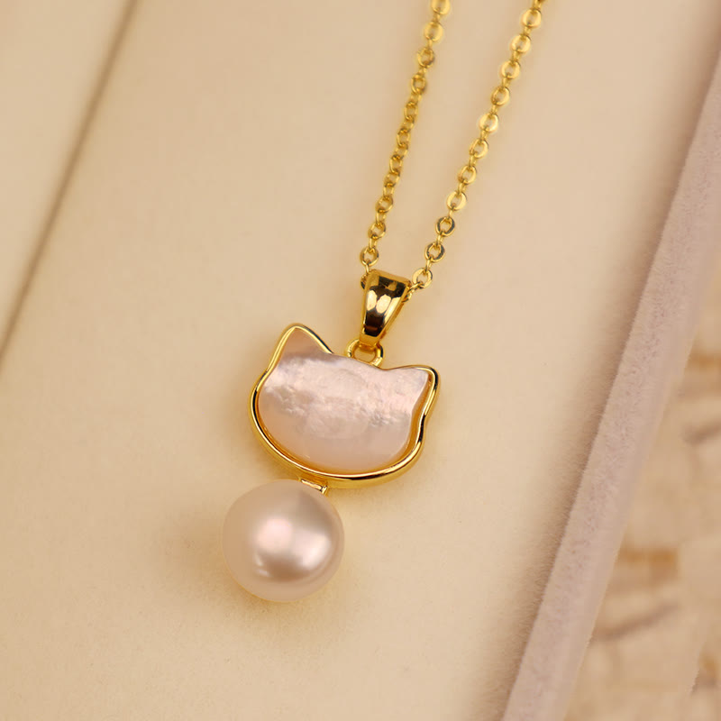 Ensemble collier et boucles d'oreilles de guérison pour chat en cuivre et perles naturelles